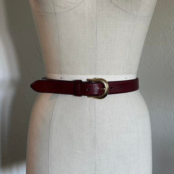 Nordstrom Accessories - Cipriani for Nordstrom small Belt deep rich brown leather belt gold buckle